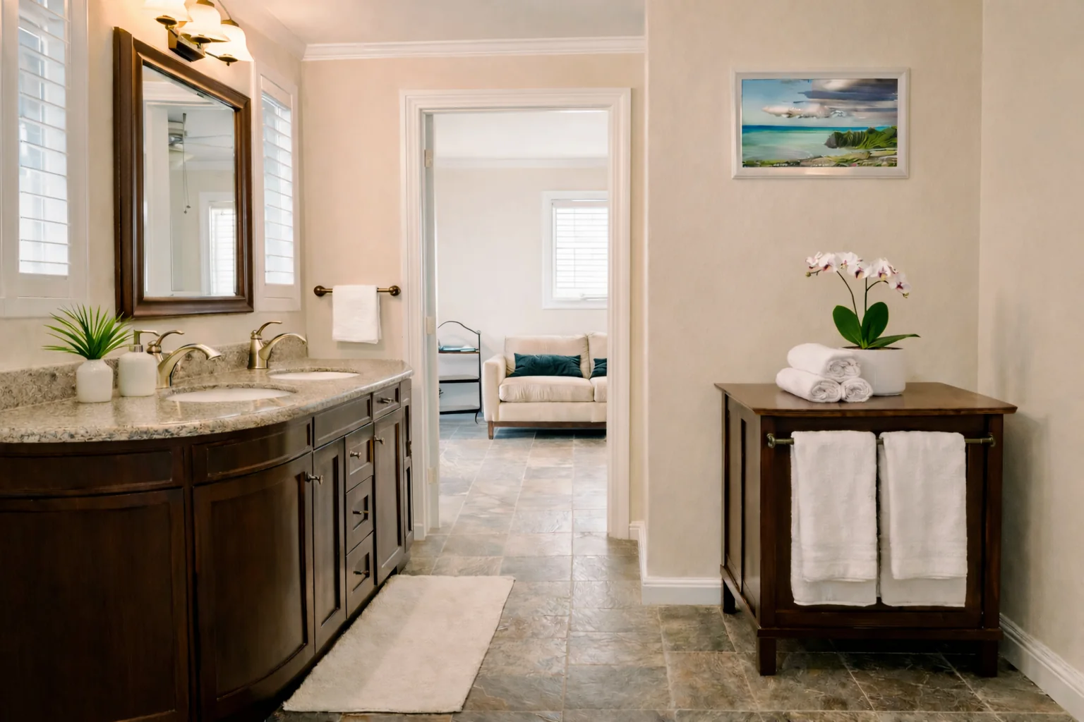Bathroom vanity and dressing area