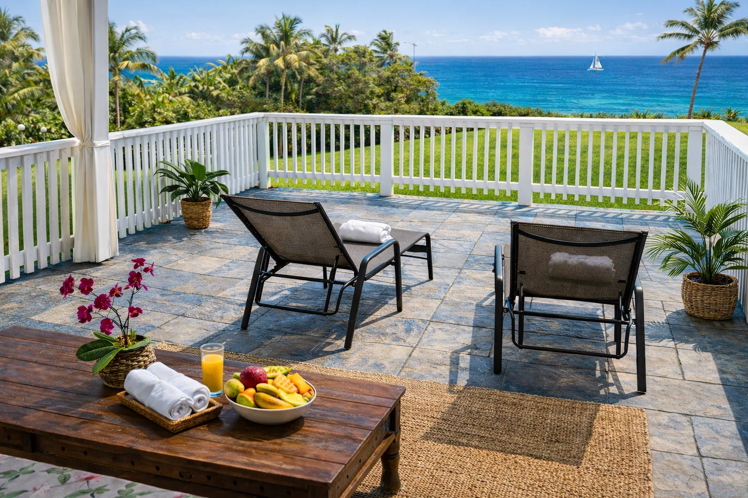 Ocean-view upper patio